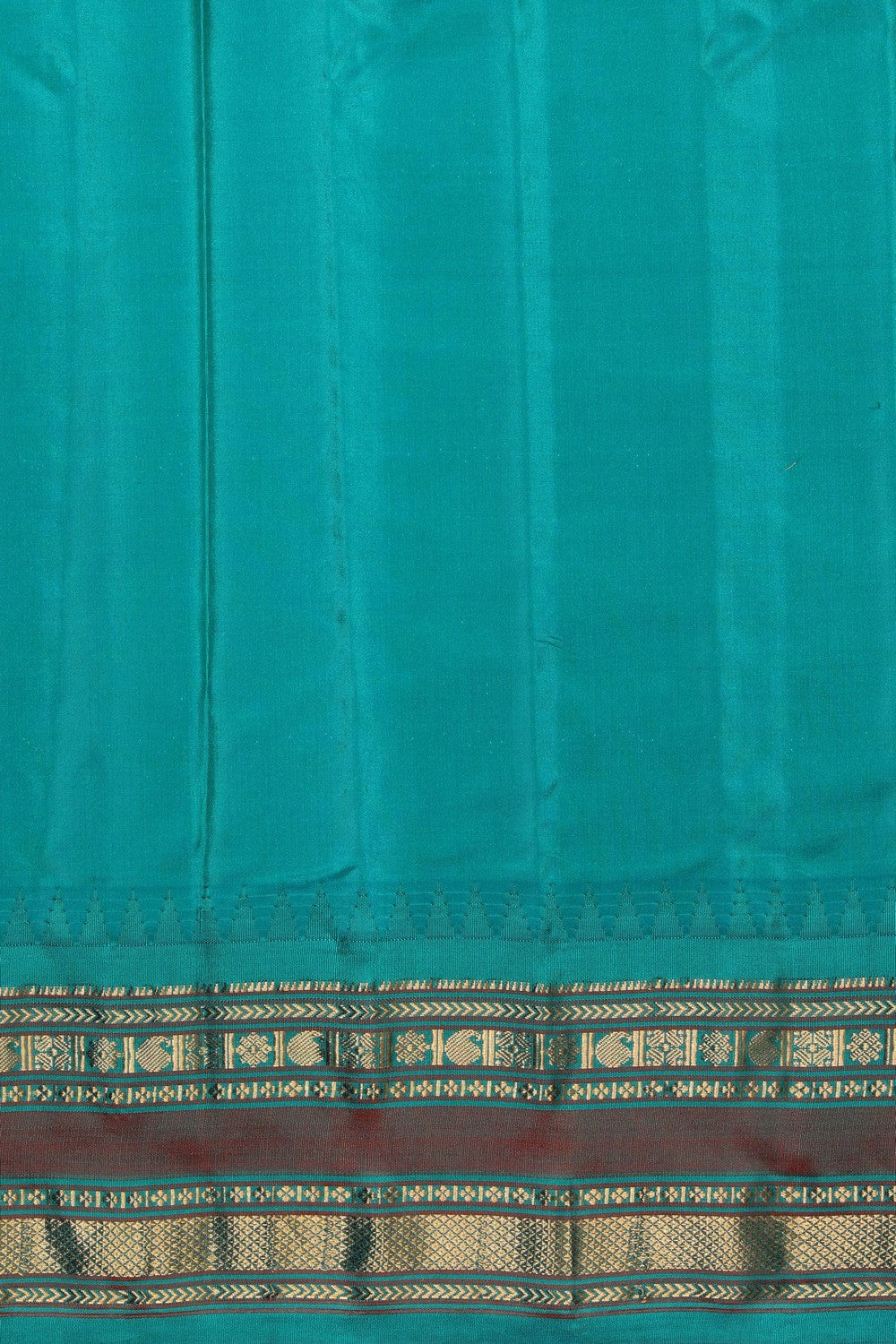 Image of Gadwal Silk Fuchsia-Pink Kattam Saree